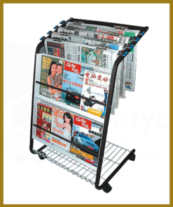 wheeled newspaper holder