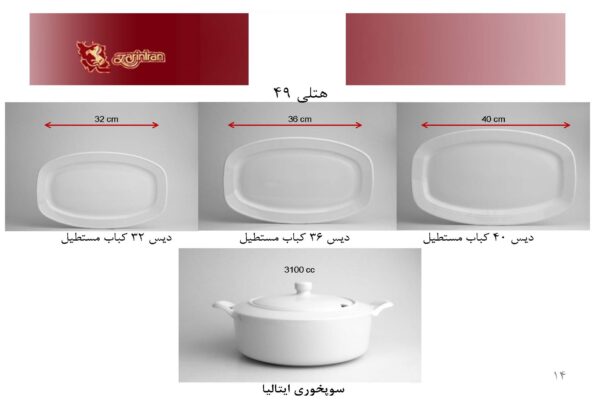ست چینی زرین دایره سفید