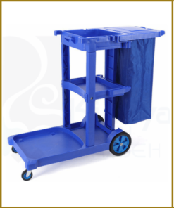 blue PVC cleaning trolley